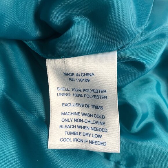 Keren Hart Puffer Vest Womens Size XL Teal Quilted Zipper Closure Sleeveless - Picture 7 of 8